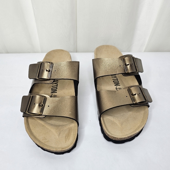 Bayton Klapki Atlas Metallic Bronze Sandal Slide Size 38 - Picture 5 of 9